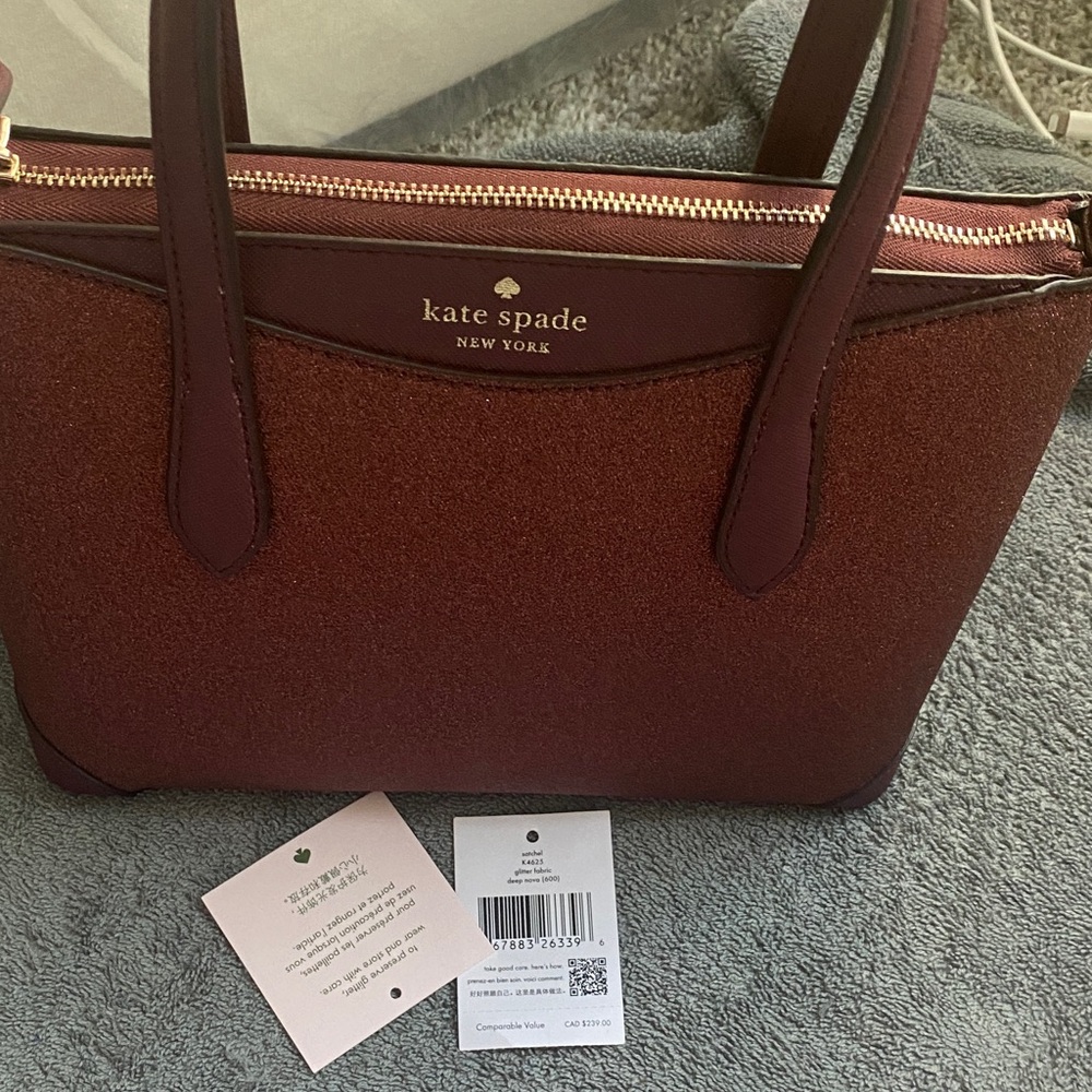 Kate Spade Sparkling Burgundy Satchel - Picture 5 of 5